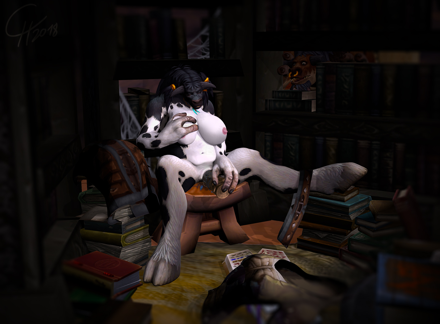 Daydreaming Librarian [Tauren/Solo/BBW]
2018 Free Commission #5
Nahimana doesn't mind working late in the library.
She's content with the silence and being alone surrounded
by books and scrolls. It gives her much needed "self time"
for her to spend reading books.
[b][url=http://bakaras.com/murlocish/albums/userpics/10001/FreeComm05Nahimana-18XL.jpg]===XL-Size Edit===?[/url][/b]
Keywords: Tauren;Solo;BBW;OC;Nahimana