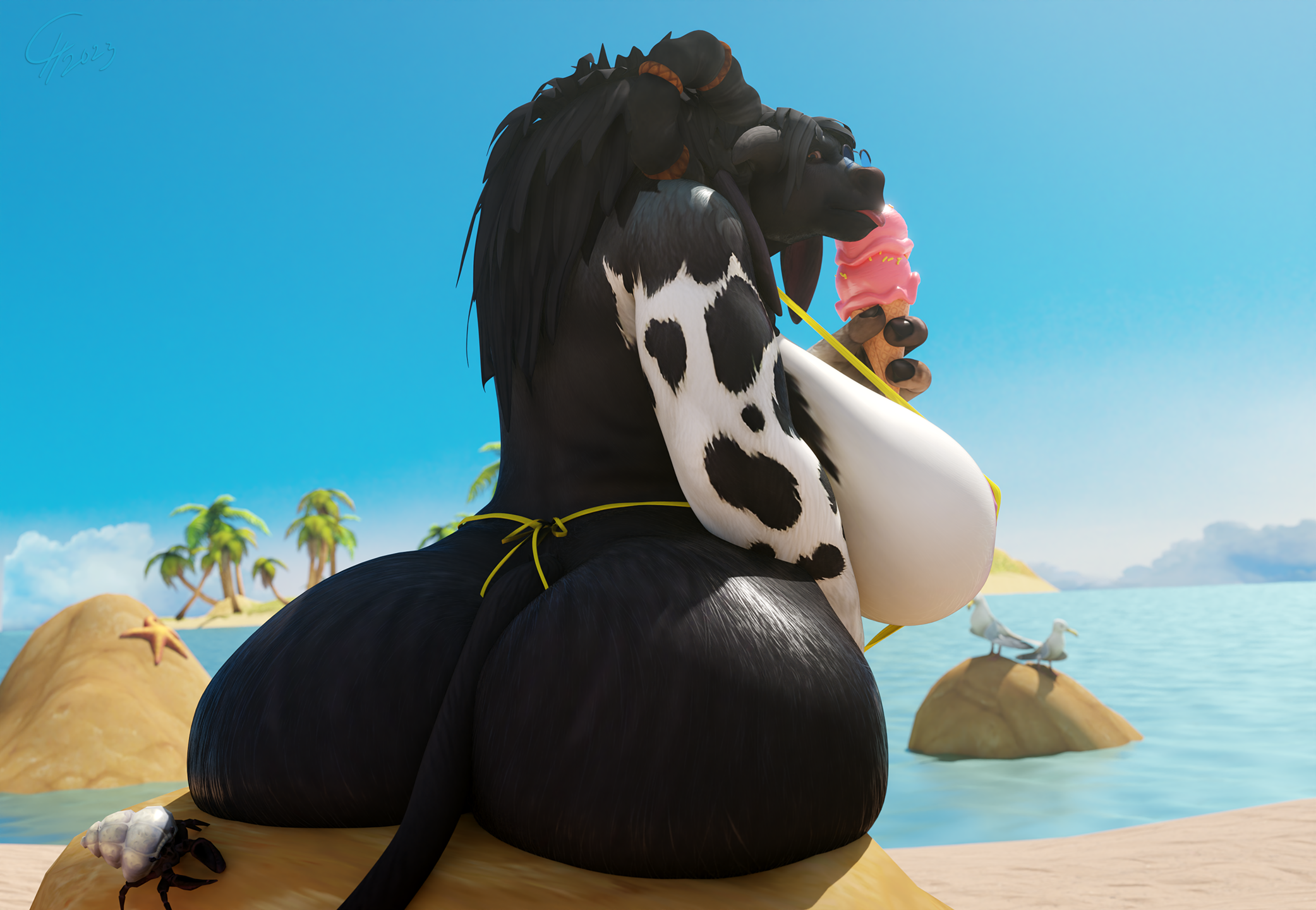 Ice Cream and the Tauren [Tauren/BBW/Tease]
She finally thought she's all alone
and can at last enjoy her ice cream,
[b]you[/b] come sneaking behind and
disturbing her private time. How rude!
[b][url=http://bakaras.com/murlocish/albums/userpics/10001/15/NahimanaBeach22023XL.png]===XL-Size Edit===[/url][/b]
Keywords: OC;Tauren;BBW;Tease;Pinup