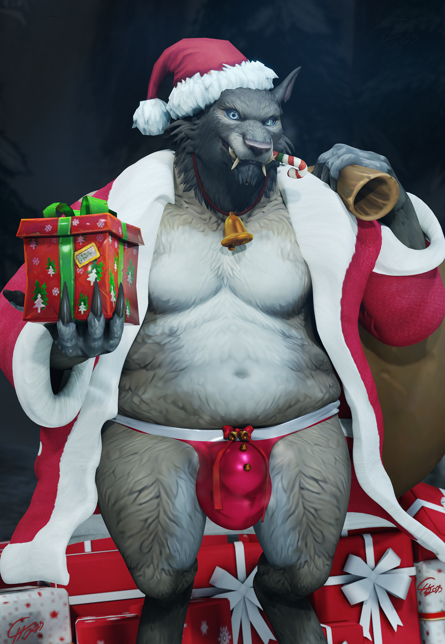 Winter Veil 2025: Wolf and his Packages [Worgen/Male Pinup]
Greatfather Winter can't reach every corner of Azeroth,
so he has many helpers and mirror images to deliver
gifts all across the lands. There are also volunteers
helping with the stiff work spreading jolly feelings.
[b][url=http://bakaras.com/murlocish/albums/userpics/10001/18/2025Xmas3XL.png]==XL-Size Edit==[/url][/b]
Keywords: Worgen;Male pinup;Tease