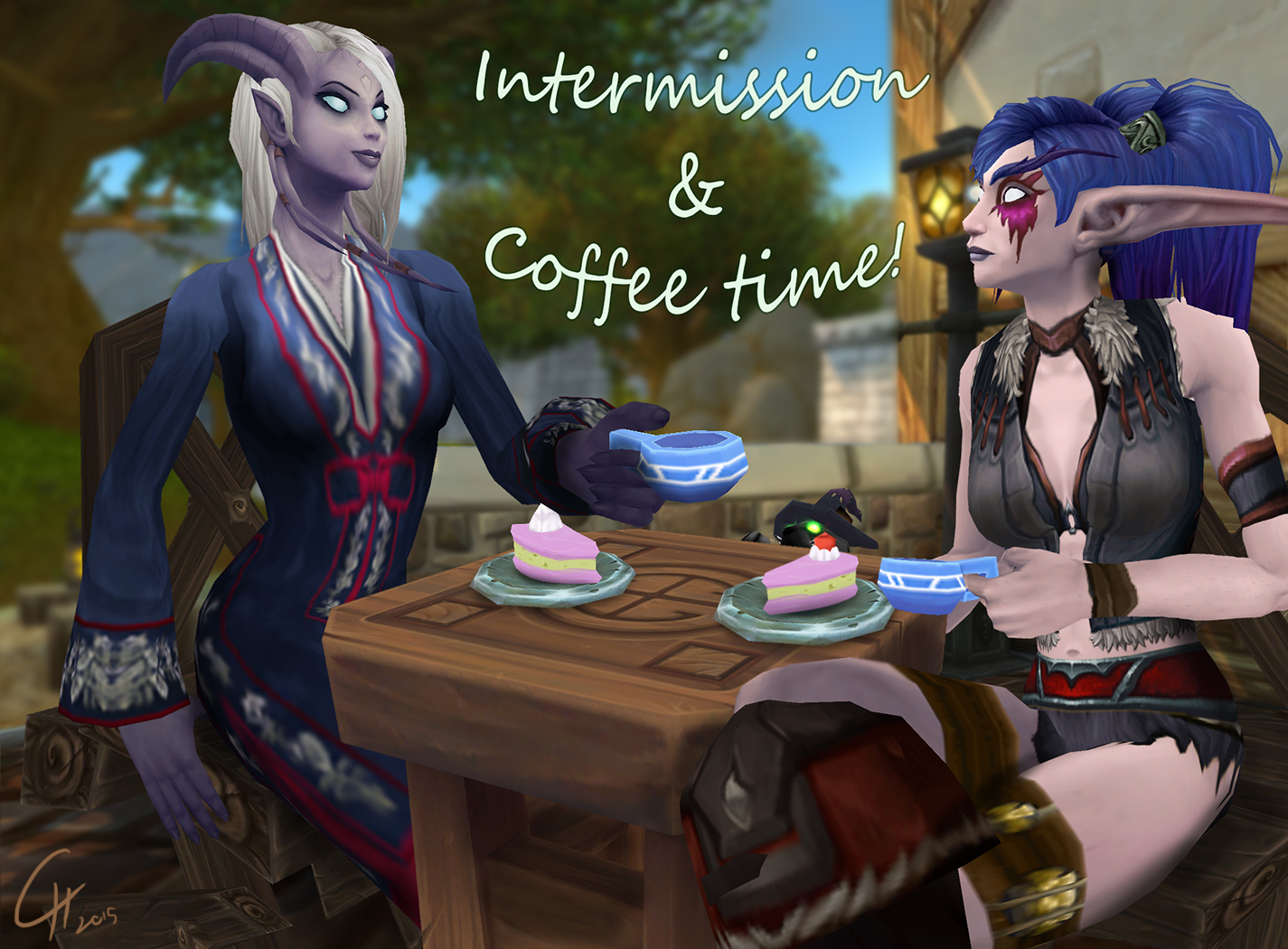 Coffee Time Intermission [Draenei/Nelf/SFW]
There is always time for cup of coffee.
Keywords: Draenei;Nelf;SFW