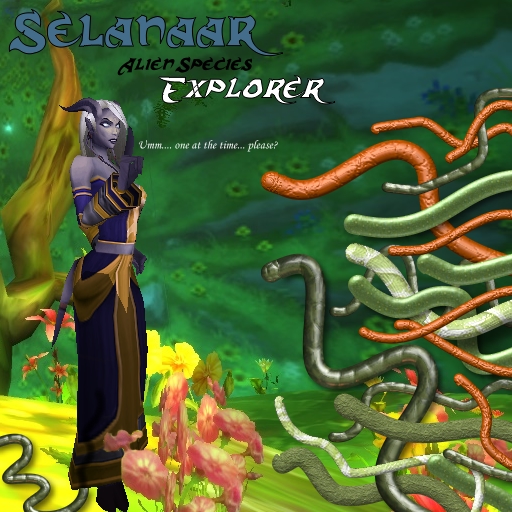 Selanaar, Alien Species Explorer 2/6 [Draenei/Pinup]
From 2007, part of the first series of picture about Selanaar.
Keywords: Draenei;OC;pre2010;pinup;tentacle