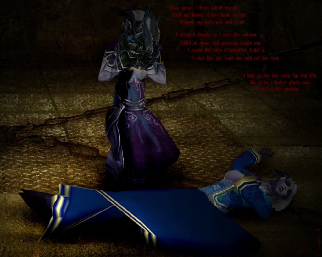 Dark-Selanaar's Diary of Madness 6/8 [Darkside/Draenei/Horror]
< Flavour text lost in time >
Picture 6/8
Keywords: Darkside;OC;Draenei;Horror