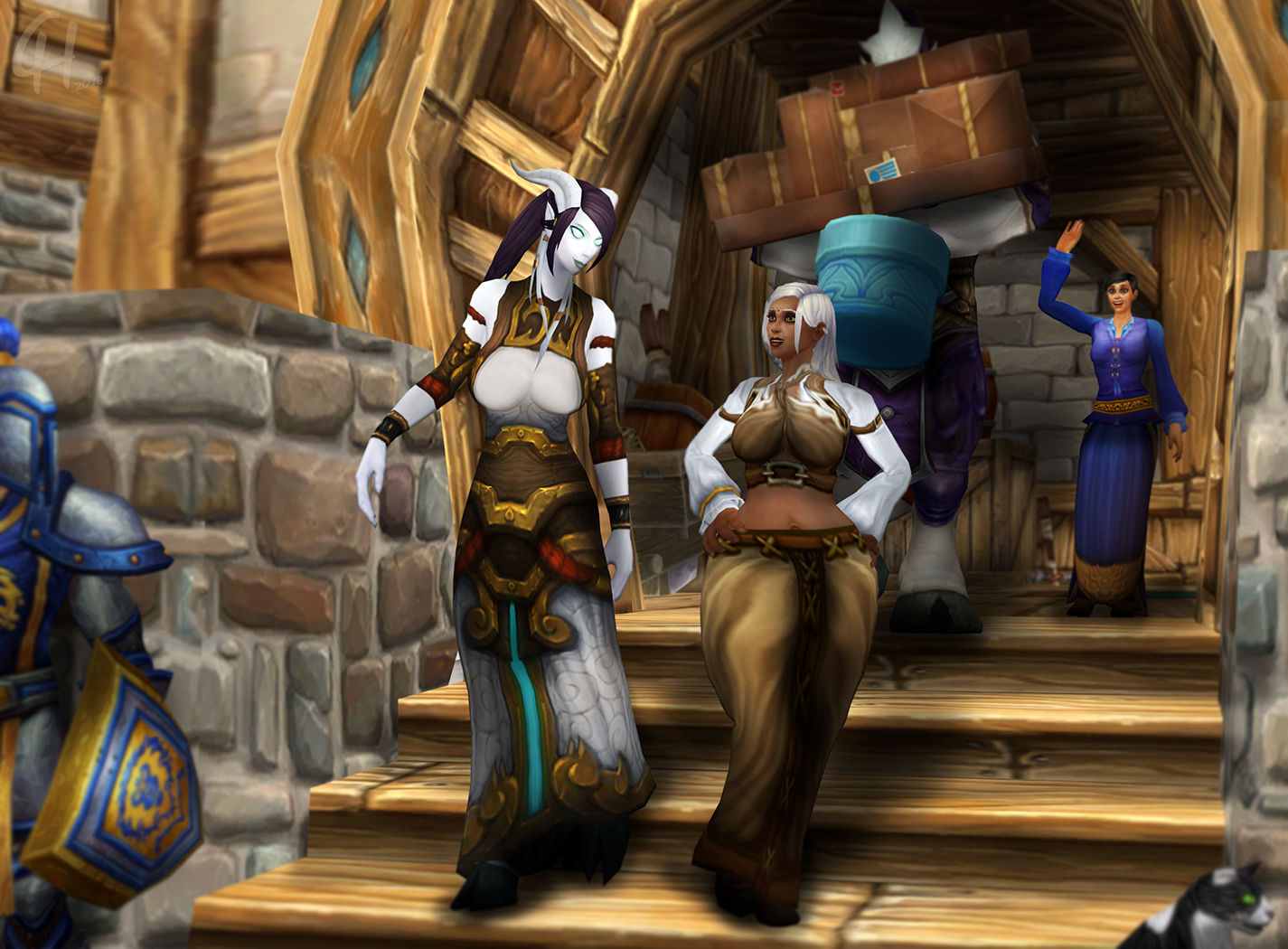Shopping With the Girls [SFW/Human/Draenei]
While on a duty leave from her usual
post in Hearthglen, Urdina spent her
day shopping with her new friend.
Luckily her friends' brother was with
them to carry all the parcels.
[b][url=http://bakaras.com/murlocish/albums/userpics/10001/ShoppingdayUrd+DraesXL.jpg]==XL-Size Edit==?[/url][/b]
Keywords: Human;OC;Draenei;SFW