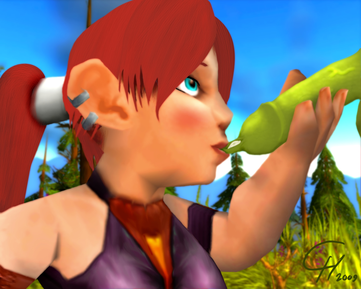 Green Candy [Gnome/Orc/Oral]
Some hammers might be slightly too "small" for strong Brixi to handle with,
but she have learned few trick how to get around with them using her tinkering gadgets and her mind.
Sometimes a creative use of body and mind is at the place when a tasty "candy hammer" is brought before her.
Keywords: Gnome;OC;Orc;Oral;Size difference