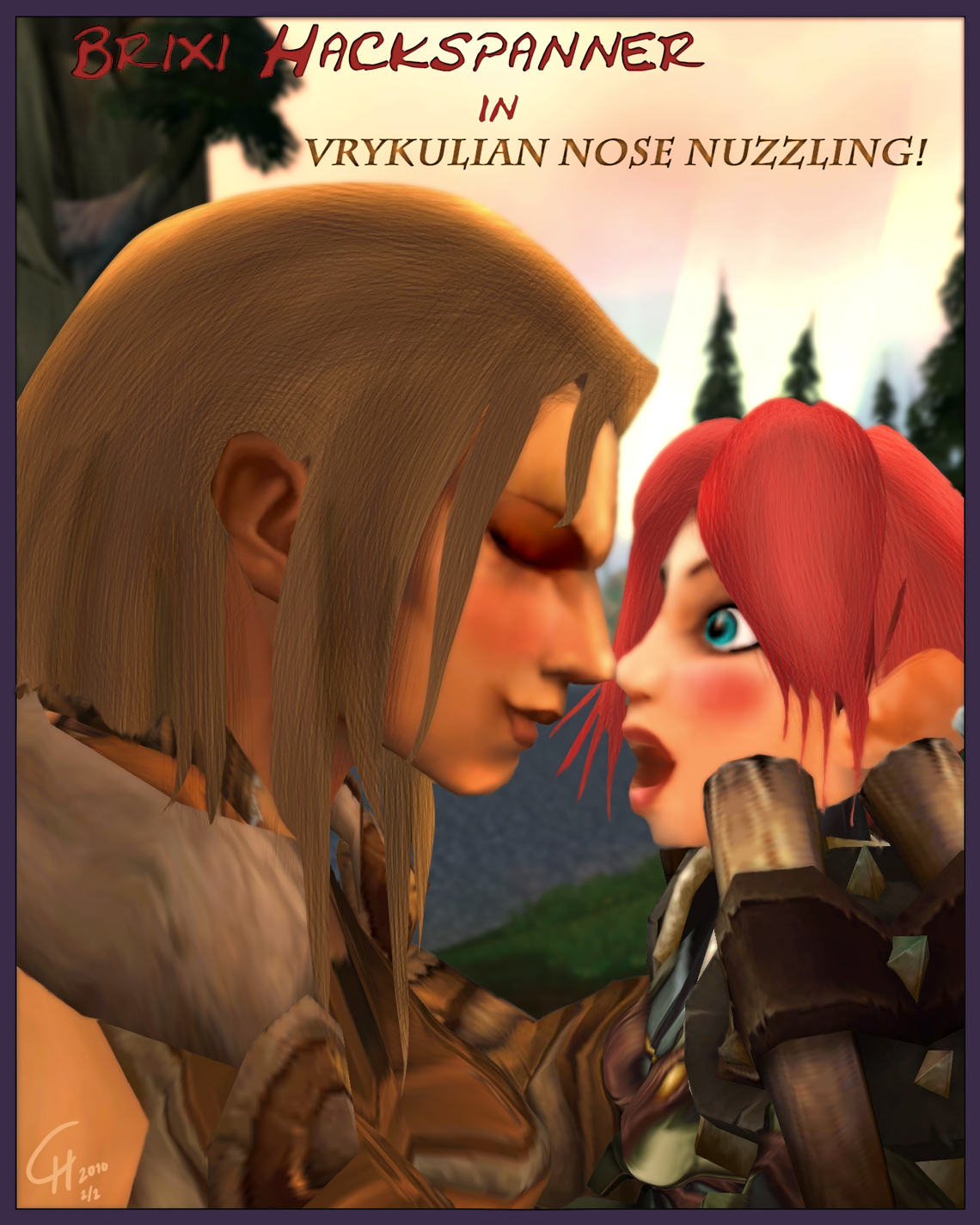 Brixi in Vrykulian Nose Nuzzling! (2/2) [Gnome/SFW/Comic]
A silly short comic I made by request, 2010.
Keywords: Gnome;OC;Comic;SFW;Size difference
