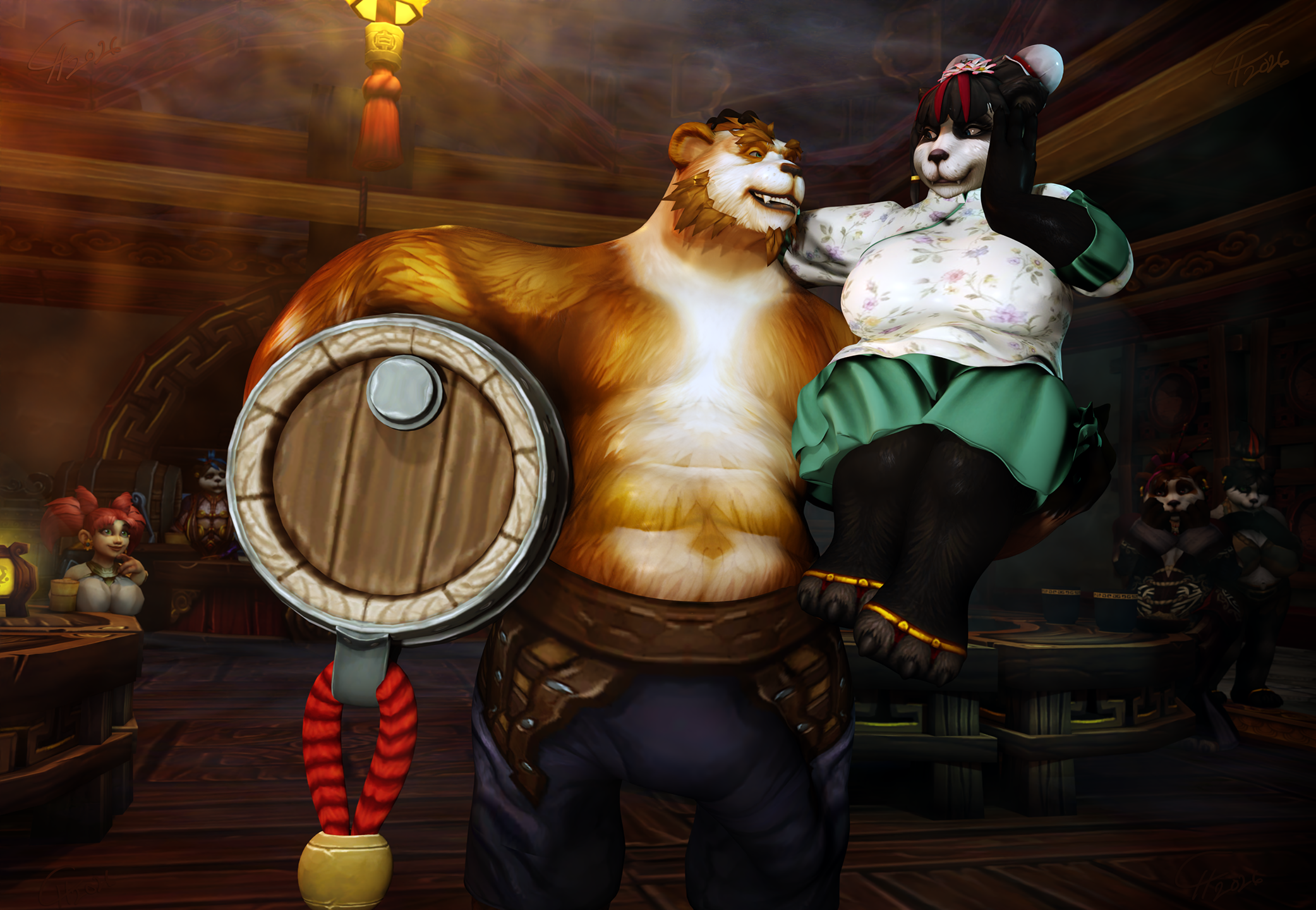 Takeout and Treat [Pandaren/SFW/Comm]
2026 Spring Commission #3
The concept of takeout is rarely used
within the Pandaren culture, as food
is considered most delicious where it was
made. Yet, nothing stops one from grabbing
their order and pick up something extra on top. 
[b][url=http://bakaras.com/murlocish/albums/userpics/10001/6/2026SpringComm03XL.png]==XL-Size Edit==[/url][/b]
Keywords: commission;Pandaren;Pinup;SFW;Tease