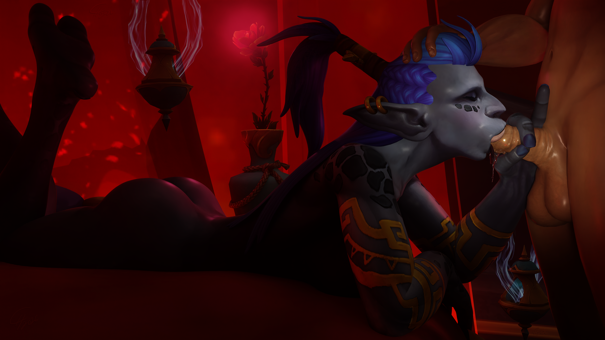 Sophisticated Taste of Sin'dorei [Troll/Belf/Comm]
2026 Spring Commission #4
Everyone has a weakness, a passion that takes
hold of ones mind. Even the aristocratic people
of Zandalari have such, and for this wrong woman,
it is the elven men of Silvermoon City.
[b][url=http://bakaras.com/murlocish/albums/userpics/10001/6/2026SpringComm04-18XL.png]==XL-Size Edit==[/url][/b]
Keywords: commission;Oral;Troll;Belf;Straight;Zandalari